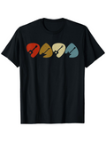 Men's T-Shirt Retro Colorful Silhouettes With Musical Instrument Abstract Guitar Pick