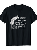 Men's T-Shirt Quill Pen With Decorative Flourish Beside Large Inspirational Shakespeare Quote