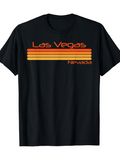 Men's T-Shirt Las Vegas Nevada Retro Stripes With Vibrant Orange Gradient Pattern
