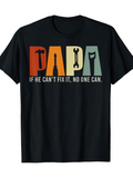 Men's T-Shirt Papa Bold Letters With Tools Among Vintage Color Blocks