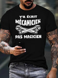 Men's T-Shirt Two Large Crossed Wrenches With Lettering And Vintage Mechanic Theme