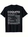 Men's T-Shirt Coquito Bold Typography With Playful Nutritional Facts Table Design