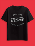 Men's T-Shirt Est 1845 The Lone Star State Curved Script Design Texas