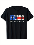 Men's T-Shirt Latinado Bold Flag Colored Letters With Distressed Style Puerto Rico