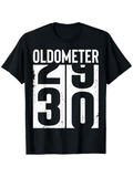 Men's T-Shirt Oldometer Distressed Black And White Birthday Party Odometer T Shirt
