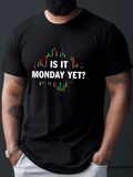 Men's T-Shirt Is It Monday Yet Colorful Candlestick Chart Pattern T Shirt