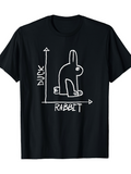 Men's T-Shirt Duck Rabbit Minimalist Line Drawing Optical Illusion Abstract Animal Graphic Rabbit