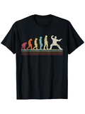 Men's T-Shirt Retro Colorful Silhouettes Evolving Across Striped Lines Human Evolution