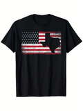 Men's T-Shirt Vintage Distressed American Flag With Bold Texas State Silhouette