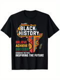 Men's T-Shirt Black History Colorful Africa Outline With Inspirational Text Design