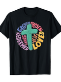 Men's T-Shirt Forgiven Chosen Redeemed Saved Loved Cross Graphic T Shirt