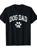 Men's T-Shirt Dog Dad Playful White Paw With Bold Arching Text