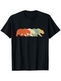 Men's T-Shirt Retro Colored Silhouettes In Gradient Style Bear