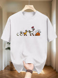 Men's T-Shirt Life Cycle Evolution Story With Eggs Chickens And Roasted Chicken