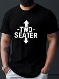 Men's T-Shirt Two Seater With Bold Arrows And Minimalist Typography Graphic