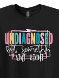 Men's T-Shirt Undiagnosed Pastel Neon Letters With Lightning Heart Framing Graphic Text