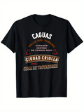 Men's T-Shirt Vintage Lettering With Layered Urban Style On Classic Black T Shirt