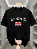 Men's T-Shirt London With Bold Letters And Union Flag Centered Shirt