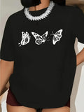 Men's T-Shirt Delicate Fluttering Graceful Wings Among Gentle Silhouettes Butterfly