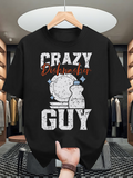 Men's T-Shirt Crazy Dishwasher Guy With Vintage Plates Design Featuring Bubbles And Bold Lettering