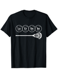 Men's T-Shirt Periodic Table Symbols With Lined Elements Featuring Lacrosse Stick