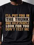 Men's T-Shirt Bold Statement With Contrasting Letters And Direct Message Text