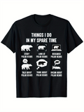 Men's T-Shirt Things I Do In My Spare Time White Icons With Creative Cartoon Polar Bears