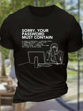 Men's T-Shirt Sorry Your Password Must Contain Frustrated Figure With Desk Computer Screen
