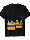 Men's T-Shirt Hand Tools In Bright Yellow Pocket Graphic Toolbelt