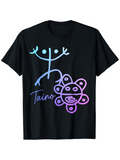 Men's T-Shirt Taino Neon Tribal Spirit With Abstract Line Drawing Figure