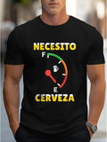 Men's T-Shirt Fuel Gauge With Beer Mug Graphic Humorous Gauge Design