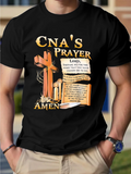 Men's T-Shirt CNAs Prayer Wooden Cross Beside Bible And Scroll Surrounded By Warm Light