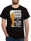 Men's T-Shirt Beer Removal Service With Foamy Pint Of Chilled Golden Beer Glass