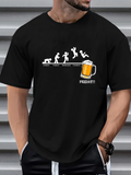 Men's T-Shirt Friday Evolution Chart With Joyful Beer Mug Illustration