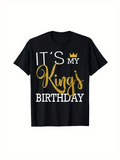 Men's T-Shirt Its My Birthday Gold Crown With Festive Lettering King