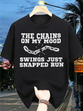 Men's T-Shirt The Chains On My Mood Broken Chain Print Urban Night Black T Shirt