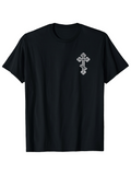 Men's T-Shirt Ornate Metallic Shine Decorative Patterned Cross