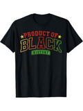 Men's T-Shirt Product Of Black History Bold Lettering With Colorful Star Accents Statement