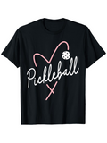 Men's T-Shirt Pickleball Heart Outline With Paddle And Sport Ball