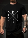 Men's T-Shirt Crossed Arrows With Upright Ski Jumper Between Bold Letters Ski