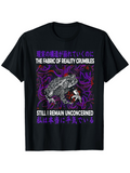 Men's T-Shirt The Fabric Of Reality Crumbles With Bright Purple Flames Fierce Frog