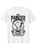 Men's T-Shirt Im A Painter With Brushes Surrounded By Banners Splash Effects Circle