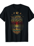 Men's T-Shirt Radiant Celestial Patterns With Spreading Roots And Branches Tree