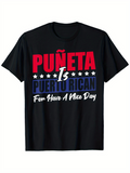 Men's T-Shirt Is Puerto Rican For Have A Nice Day Bold Letters With Star Pattern T Shirt