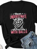Men's T-Shirt Never Underestimate A Girl With Pool Balls And Sticks Graphic