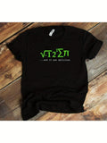 Men's T-Shirt Green Math Formula And Wise Saying On Smooth Solid Cotton T Shirt
