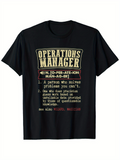 Men's T-Shirt Operations Manager Definition Creative Text Graphic T Shirt