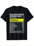 Men's T-Shirt Pure Death Metal Nutrition Facts Parody Label With High Calorie Information Table