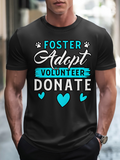 Men's T-Shirt Foster Adopt Volunteer Donate Blue Hearts And Playful Paw Prints Design