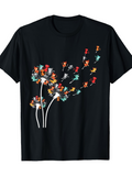 Men's T-Shirt Colorful Petals Flowing In The Wind Creating Whimsical Dandelion Shape